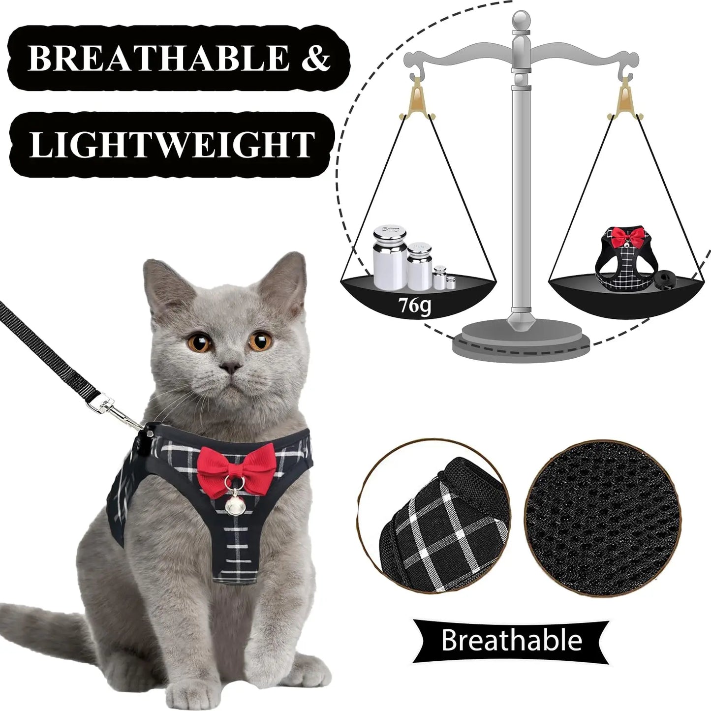 Adjustable Pet Harness with Bow Tie Leash Set Stylish Tuxedo Vest for Small Dogs and Cats Harnesses Leads Dog Supplies