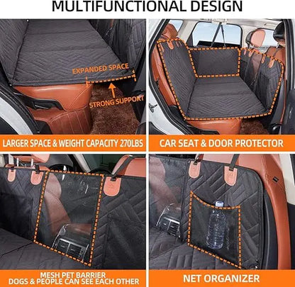 Back Seat Extender,Dog Seat Cover for Back Seat,Hard Bottom Car Seat Cover for Dogs,Dog Hammock for Car