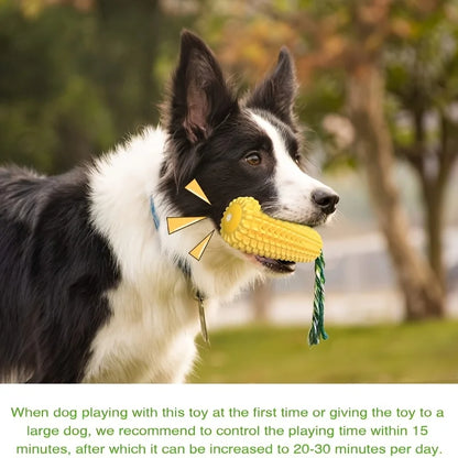 Indestructible Dog Chew Toy Heavy-Duty Rubber Bone Corn Grain Texture for Medium Large Dogs Puppies Powerful Chewers Dental Care