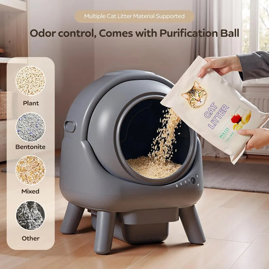 Self Cleaning Litter Box for Multiple Cats | Automatic with App Control | Odor-Free Waste Disposal & Dual Safety Sensors