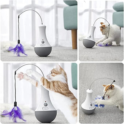 DOEL Cat Interactive Toys Funny Feather Kitten Teaser Indoor Play Automatic