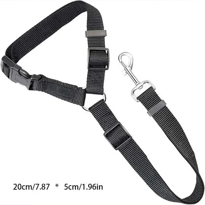 Adjustable 2-in-1 Pet Car Seat Belt Leash Nylon Dog Cat Safety Harness for Travel 20cm