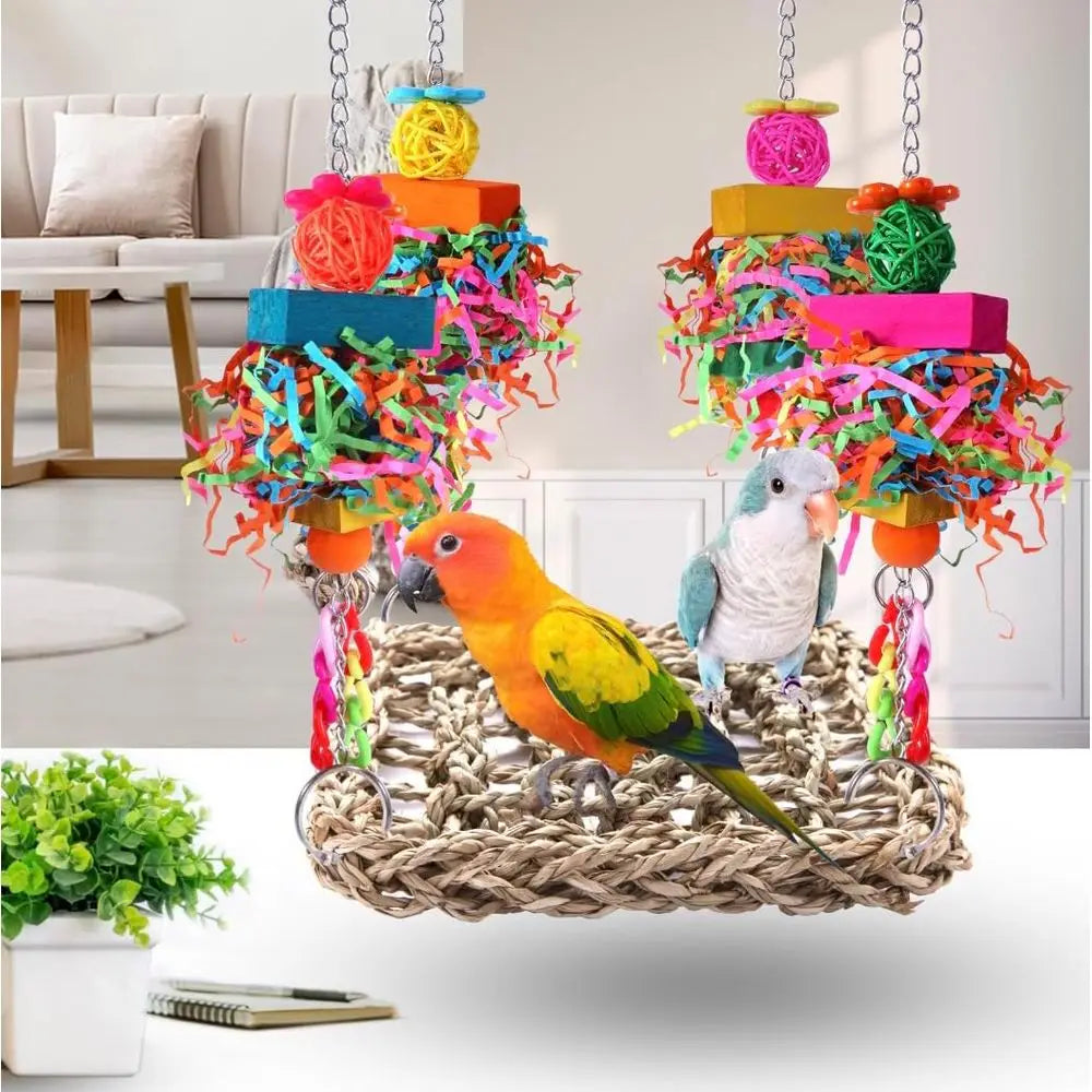 Colorful Bird Toys and Accessories for Conure, Lovebirds, Cockatiels, Budgies, and Small Birds