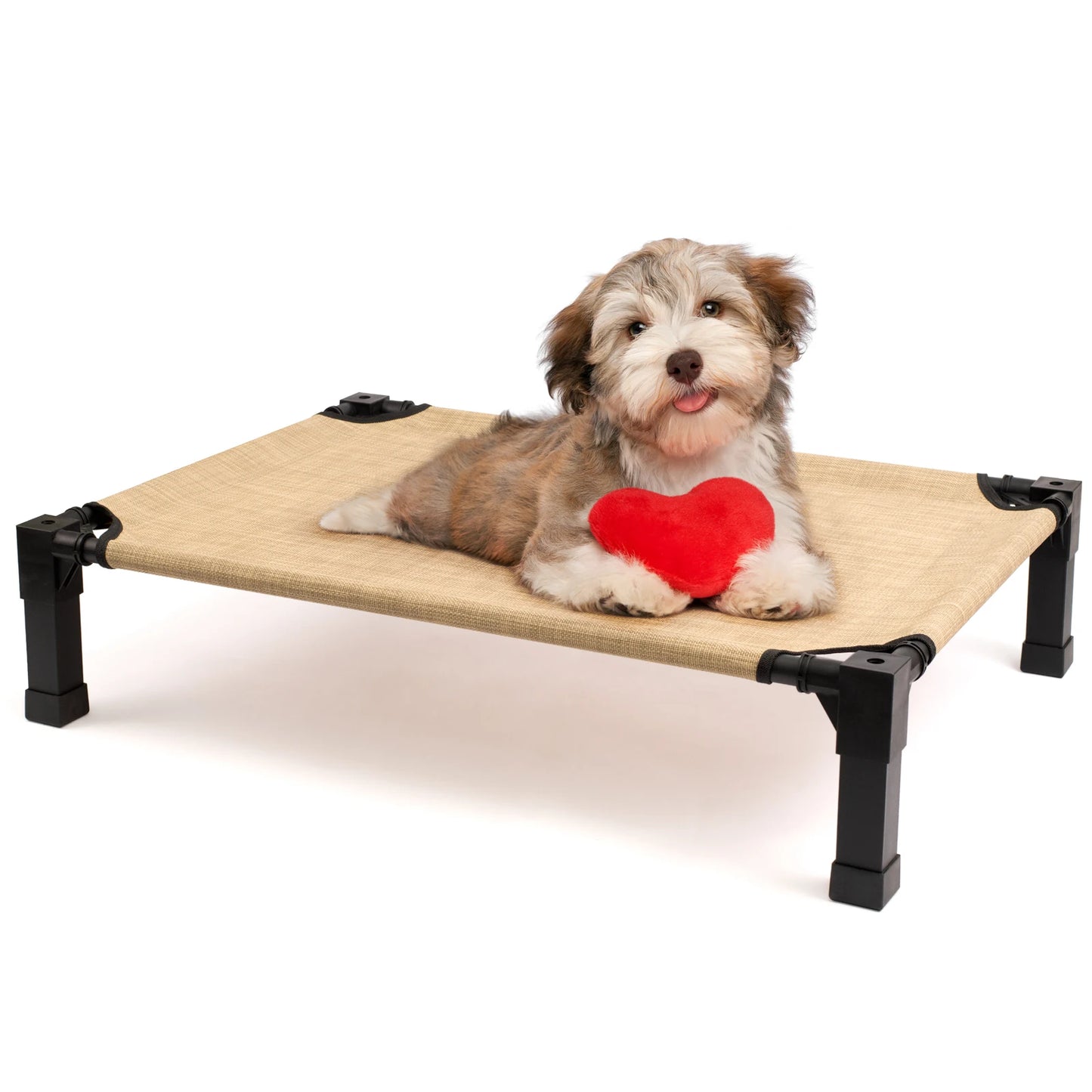Elevated Dog Bed, Cooling Raised Pet Cot with Chew Proof Washable Breathable Mesh and Metal Frame, Portable.