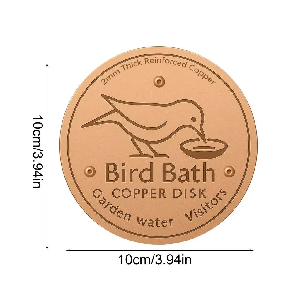99.9% Pure Copper Bird Bath Cleaner Disc Physical Water Purifier Bird Water Feeder Outdoor Garden Birdbath Accessory