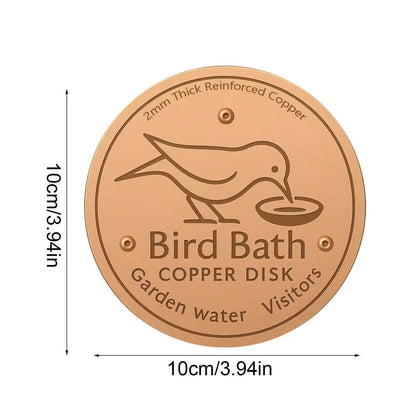 99.9% Pure Copper Bird Bath Cleaner Disc Physical Water Purifier Bird Water Feeder Outdoor Garden Birdbath Accessory