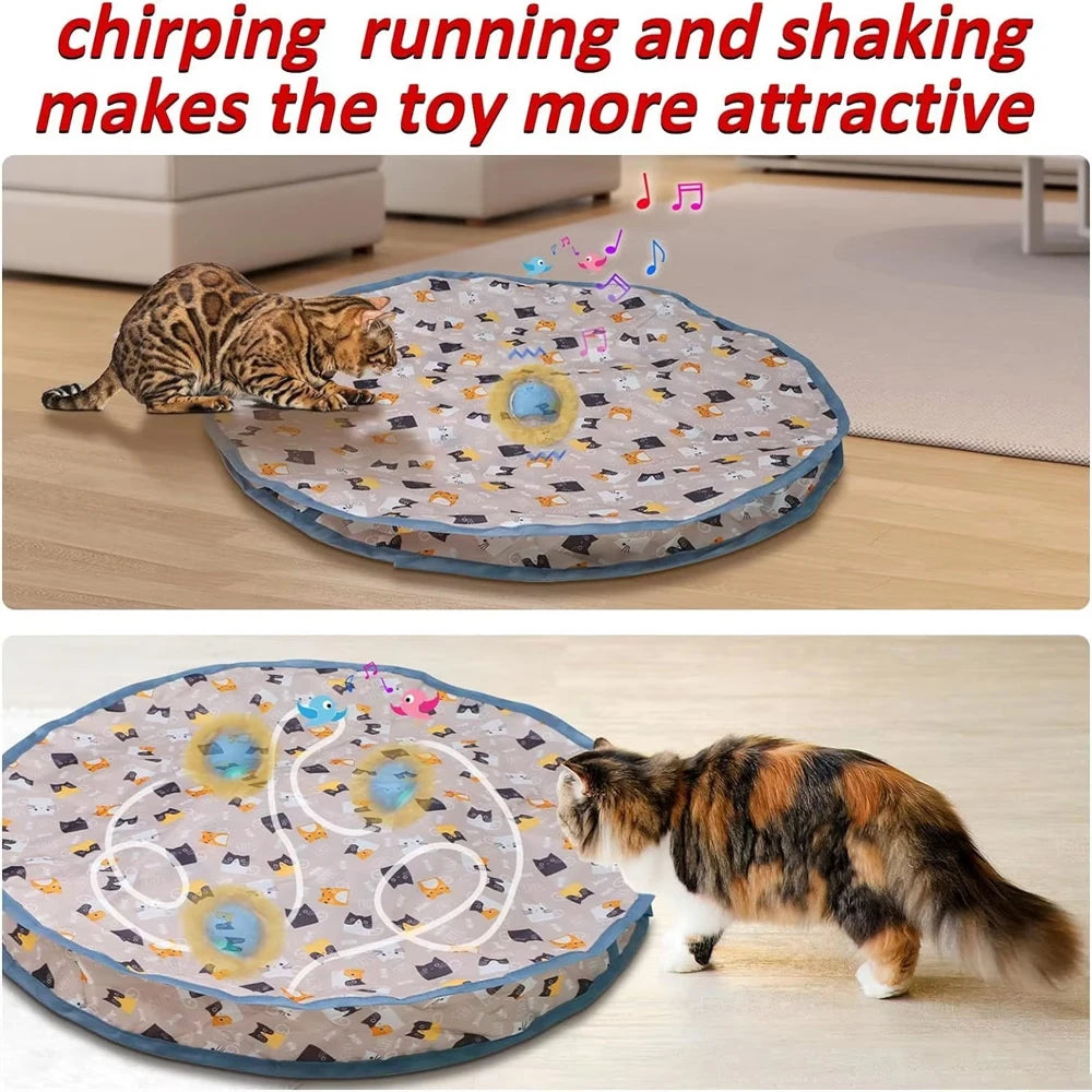 Smart Interactive Cat Toys Ball Fast Rolling in Pouch Hide and Seek Kitten Motion Activated Interactive Indoor
