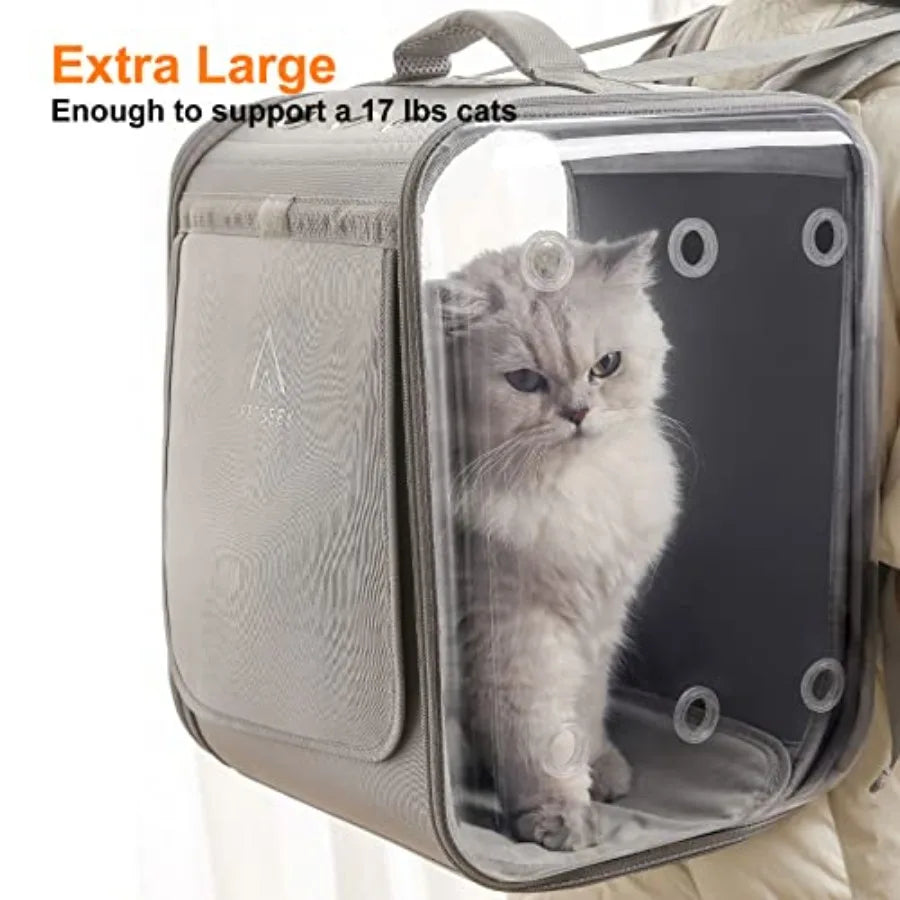 Cat Backpack Carrier Large Pet Backpack Carrier 17lbs Load-Bearing Ventilated Design Dog Backpack Carrier for Small Dogs Sturdy