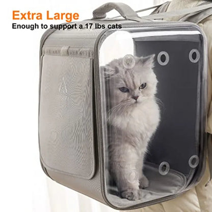 Cat Backpack Carrier Large Pet Backpack Carrier 17lbs Load-Bearing Ventilated Design Dog Backpack Carrier for Small Dogs Sturdy
