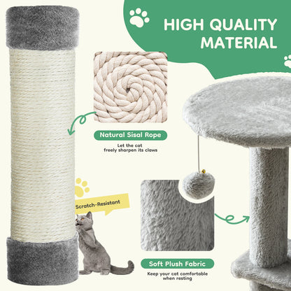 JHK 44In Cat Tree Tall Multi-Cat Climbing Tower, Scratching Posts Stable House for Indoor Cat
