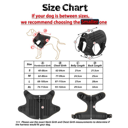Tactical Dog Harness Collar Leash Molle Pouches For Medium Large Dogs Pet German Shepherd Training Walking Vest Dog Harnesses