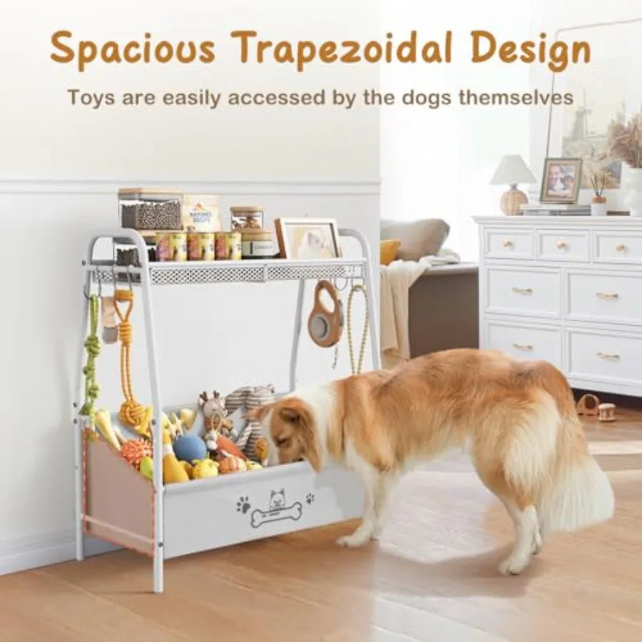Large Dog Toy Basket 23.6"x11.2"x9.7" Dogs Toy Bin with Storage Organizer Trapezoid Toy Box for Dog Stuff Accessories