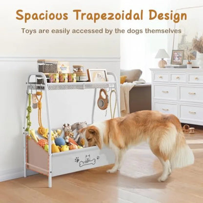 Large Dog Toy Basket 23.6"x11.2"x9.7" Dogs Toy Bin with Storage Organizer Trapezoid Toy Box for Dog Stuff Accessories