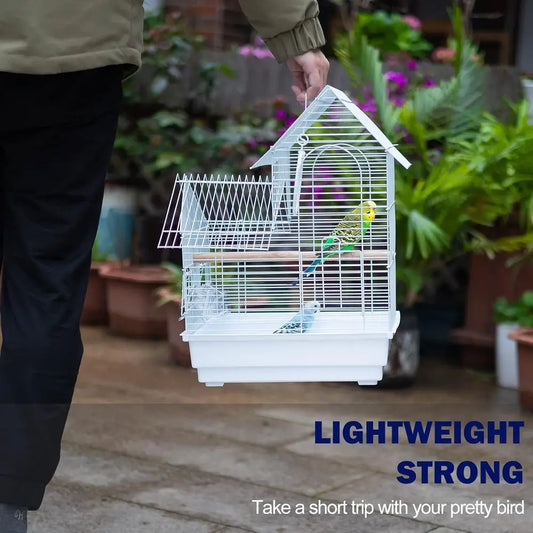 Compact Bird Cage Kit for Small Birds with Accessories - Ideal for Parakeets, Lovebirds, Parrotlets, and Canaries