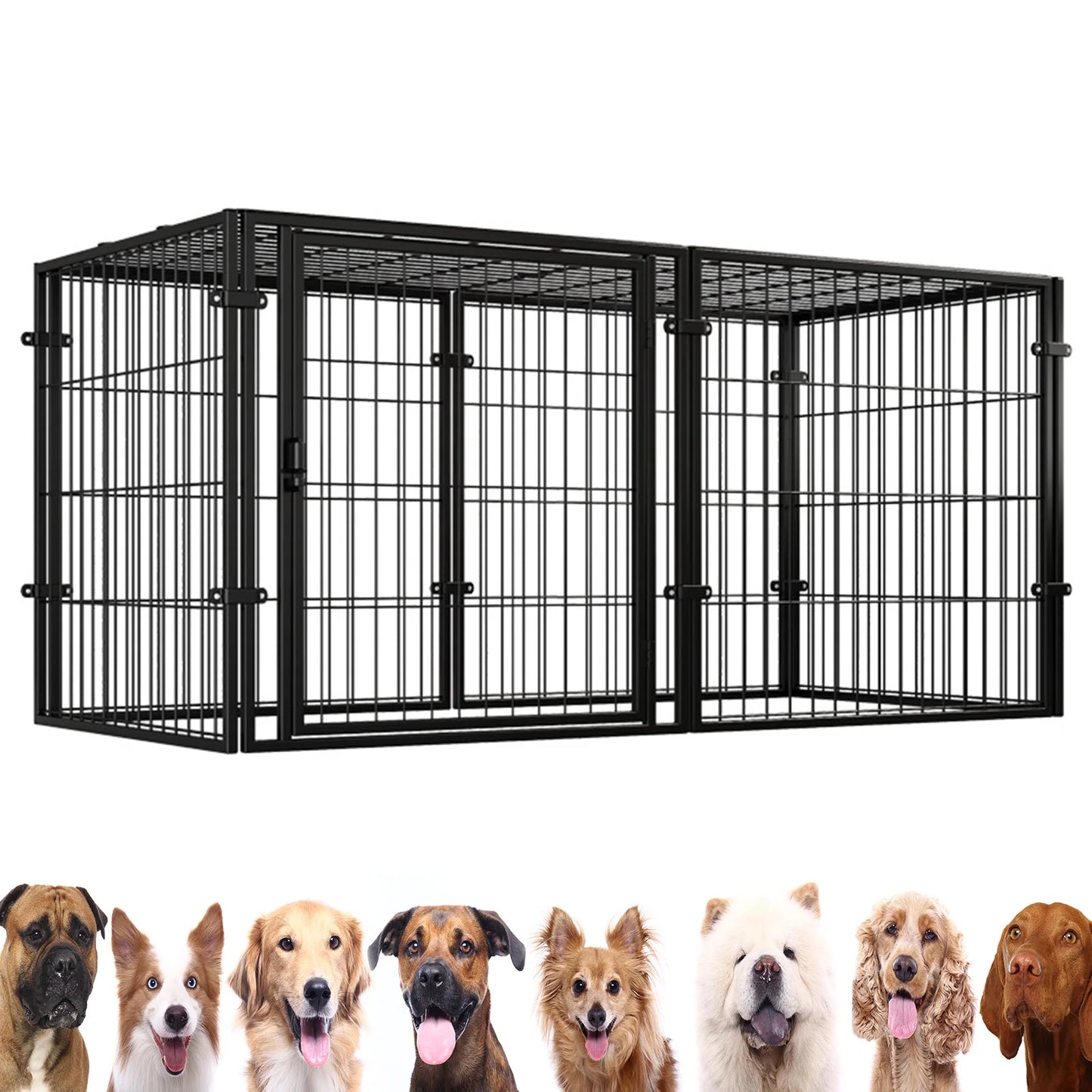 48 Inch Kennel Cage Easy Assemble Heavy Duty Wire Dog Crates with Door Stackable for Puppy/Small Dog/Rabbit/Pig