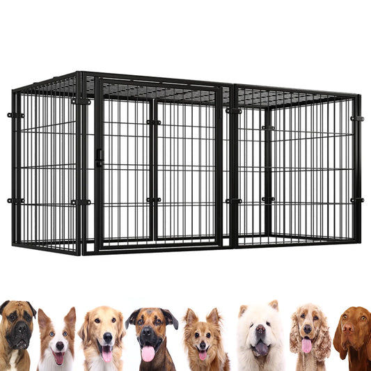 48 Inch Kennel Cage Easy Assemble Heavy Duty Wire Dog Crates with Door Stackable for Puppy/Small Dog/Rabbit/Pig