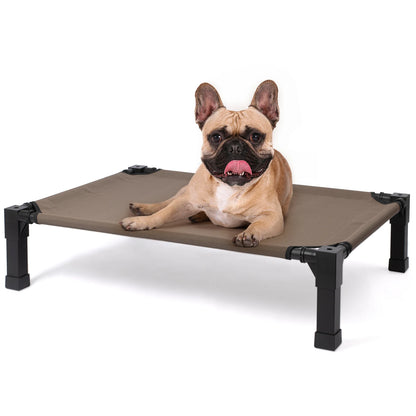 Elevated Dog Bed, Cooling Raised Pet Cot with Chew Proof Washable Breathable Mesh and Metal Frame, Portable.