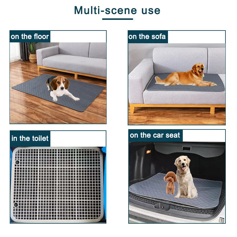 Reusable Dog Pee Pad Blanket Absorbent Diaper Washable Puppy Training Pad Pet Bed Urine Mat for Pet Car Seat Cover