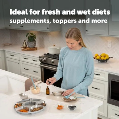 Automatic wet food feeder for cats small dogs with app control stainless steel inserts white 6 fresh meals refrigerated storage