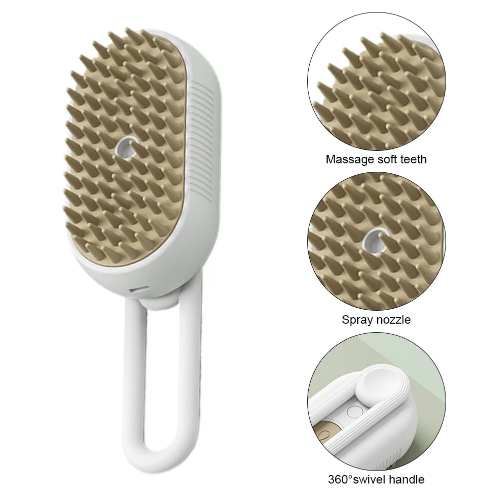 Cat Steam Brush Steamy Dog Brush 3 in 1 Electric Spray Cat Hair Brushes USB Rechargeable Dog Grooming Massage Comb