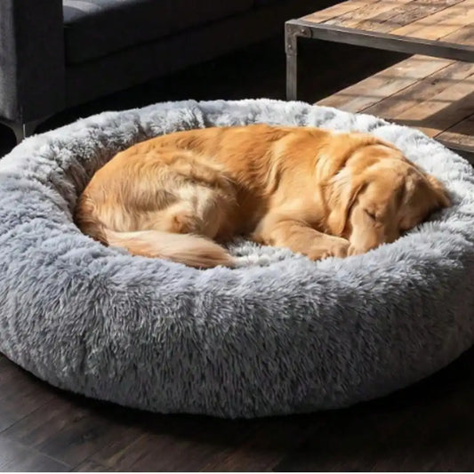 Dog Bed, Calming Soft Anti-Anxiety Donut Cat Bed, Washable Round Fluffy Cushion For Small Medium And Big Pets