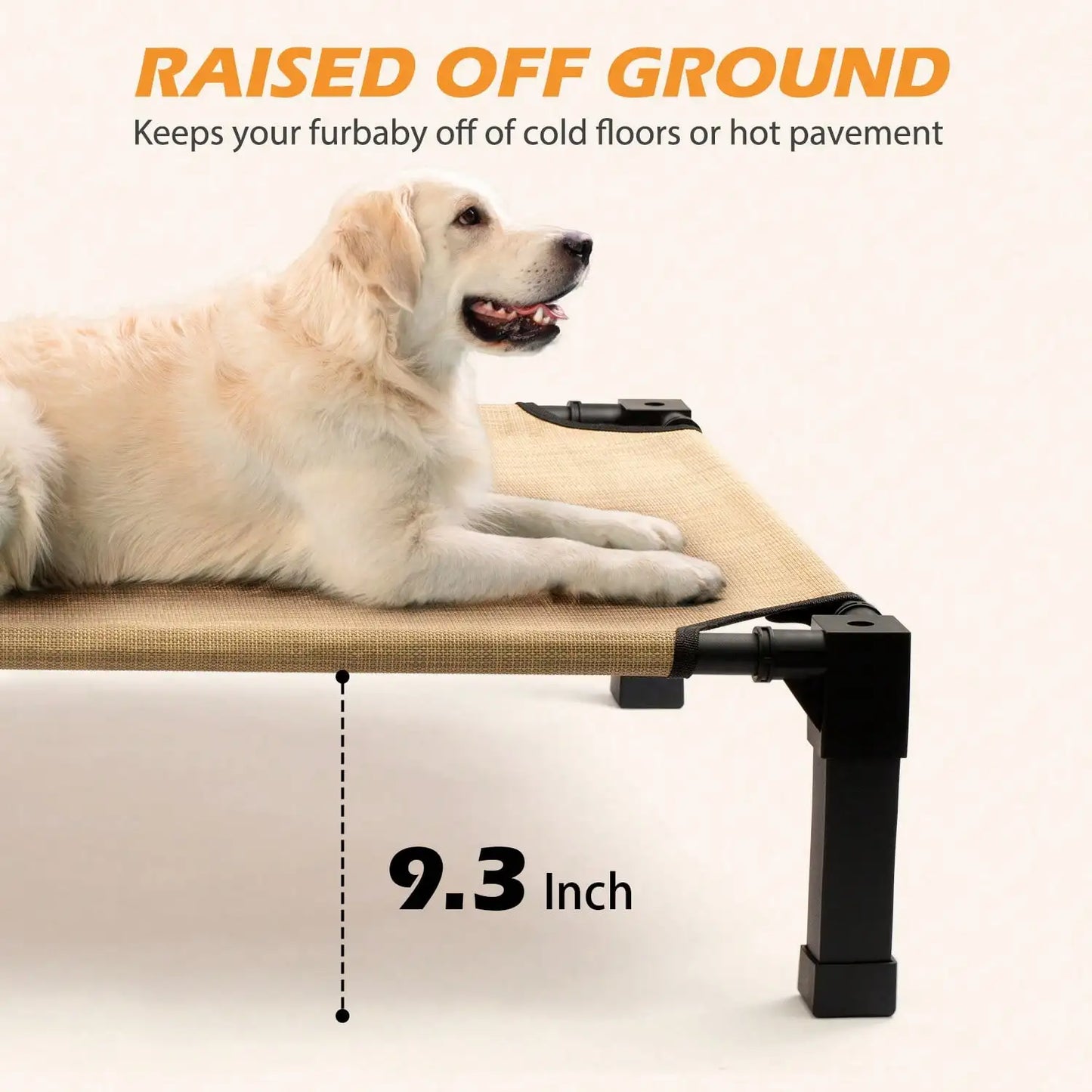 Upgraded Elevated Dog Bed- Portable Outdoor Dog Cot For Large Pets, Stable Anti-Slip Feet,Breathable Mesh, Easy Assembly For Camping, Beach, Patio, Indoor outdoor.