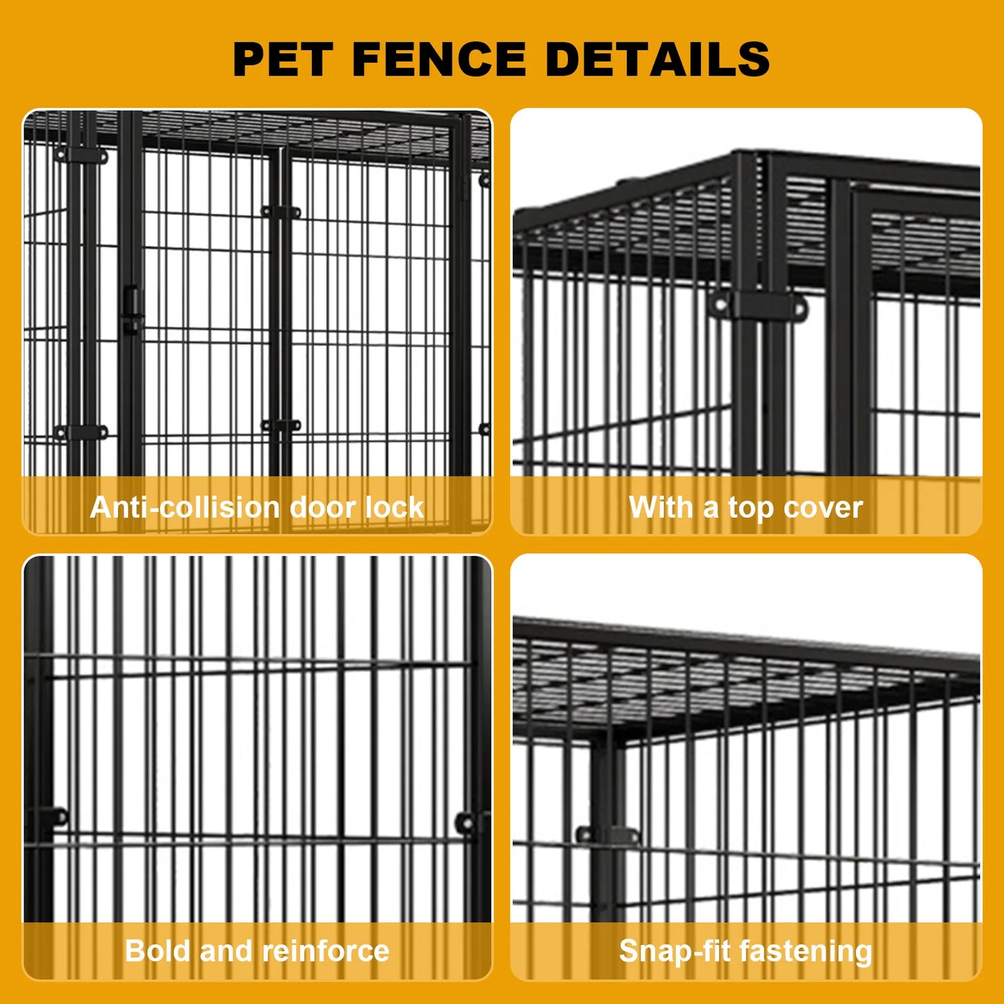 48 Inch Kennel Cage Easy Assemble Heavy Duty Wire Dog Crates with Door Stackable for Puppy/Small Dog/Rabbit/Pig