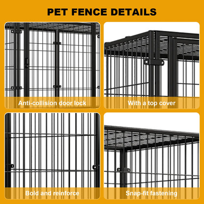 48 Inch Kennel Cage Easy Assemble Heavy Duty Wire Dog Crates with Door Stackable for Puppy/Small Dog/Rabbit/Pig