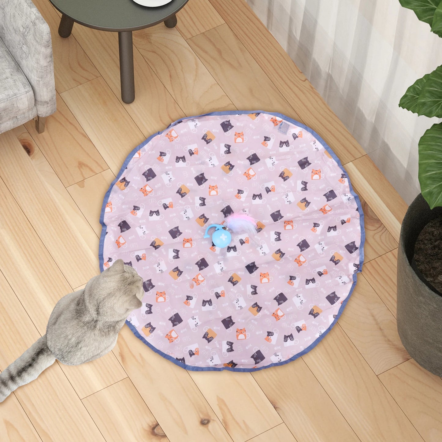 Interactive Cat Toy Reusable Motion Activate Chirping Cat and Mouse Catching Game for Pet Hide and Seek