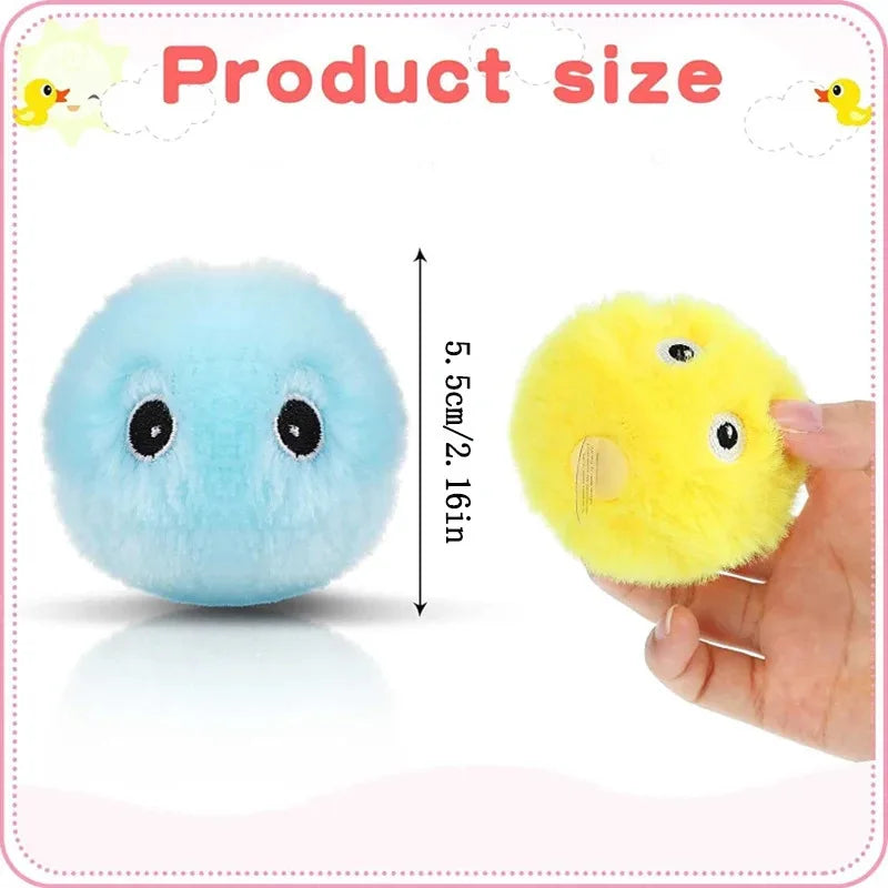 Plush Interactive Ball Cat Toy Electric Sound Catnip Training Touch Sounding Pet Product Squeak Ball Fluffy Toys
