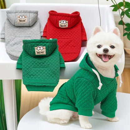 Autumn Winter Dog Clothes Pet Hooded Sweatshirt 2-Legged Design for Dogs Cats Coat Clothing for Small Medium Large Breeds