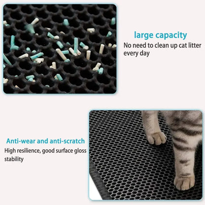 Cat Litter Mat With Gift Double Layer Waterproof Pet Litter Box Mat Non-slip Sand Cat Pad Washable Bed Mat