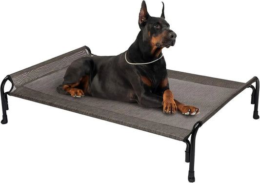 Extra Large Elevated Dog Bed with Cooling Mesh, Waterproof & Portable for Indoor Outdoor Use