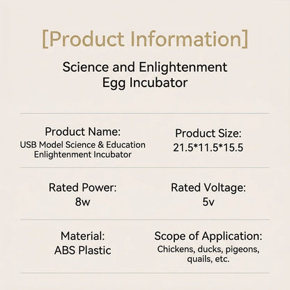 Fully Automatic Incubator For Egg Chick Poultry Intelligent Bionic Chicken Duck Pigeon Incubator USB Charge 24-hour Thermostatic