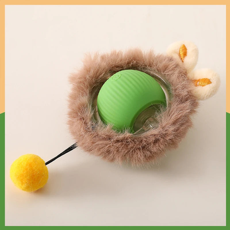 Smart Interactive Cat Toys Ball Fast Rolling in Pouch Hide and Seek Kitten Motion Activated Interactive Indoor
