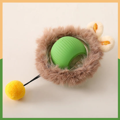 Smart Interactive Cat Toys Ball Fast Rolling in Pouch Hide and Seek Kitten Motion Activated Interactive Indoor