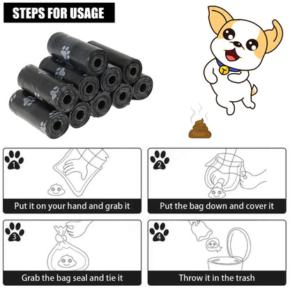 2/40Rolls Dog Poop Bags Dispenser Collector Garbage Bag Puppy Cat Pooper Scooper Bag Small Rolls Outdoor Clean Pets Supplies