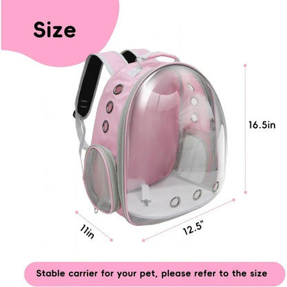 Portable Pink Pet Backpack Travel Cat Carrier Bag Comfortable Breathable Design for Small Animals on the Go