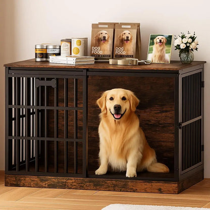 47' Dog Crate Furniture for 1 Dogs, Heavy Duty Indoor Dog Kennel for Medium/Large Dogs