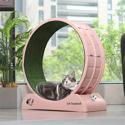 1Pc Indoor Assembly, Cat Roller Treadmill,Silent Fitness Cat Running Wheel With Carpeted Runway