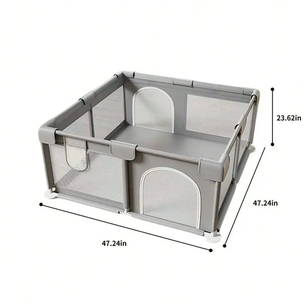 47x47x23.6 Inch Puppy Playpen With Gate, Dog Playpen For Puppies And Small Dogs, Durable Safety Pet Fence With HighStrength Nylon