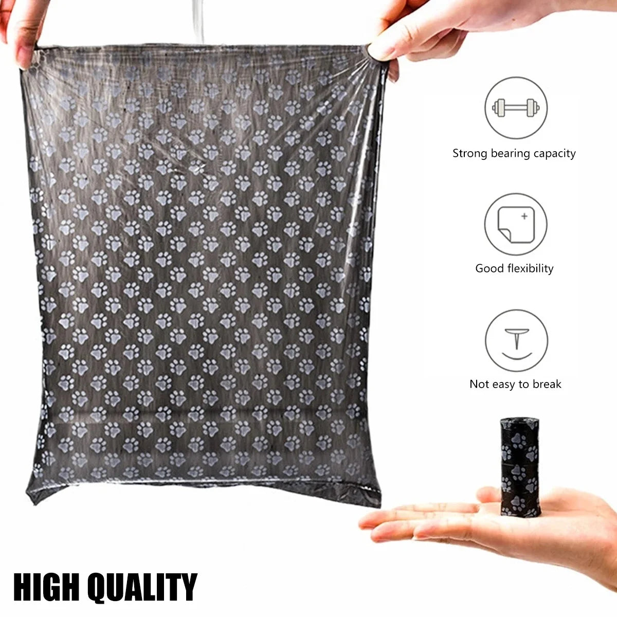 2/40Rolls Dog Poop Bags Dispenser Collector Garbage Bag Puppy Cat Pooper Scooper Bag Small Rolls Outdoor Clean Pets Supplies