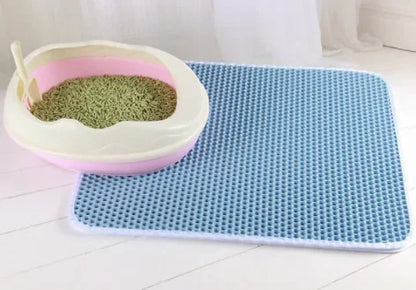 Cat Litter Mat With Gift Double Layer Waterproof Pet Litter Box Mat Non-slip Sand Cat Pad Washable Bed Mat