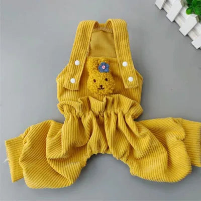 Cute Dog Jumpsuit Pink Yellow Strap Jumpsuits Clothing For Chihuahua Pet Overalls Pajamas For Small Medium Dogs XXL