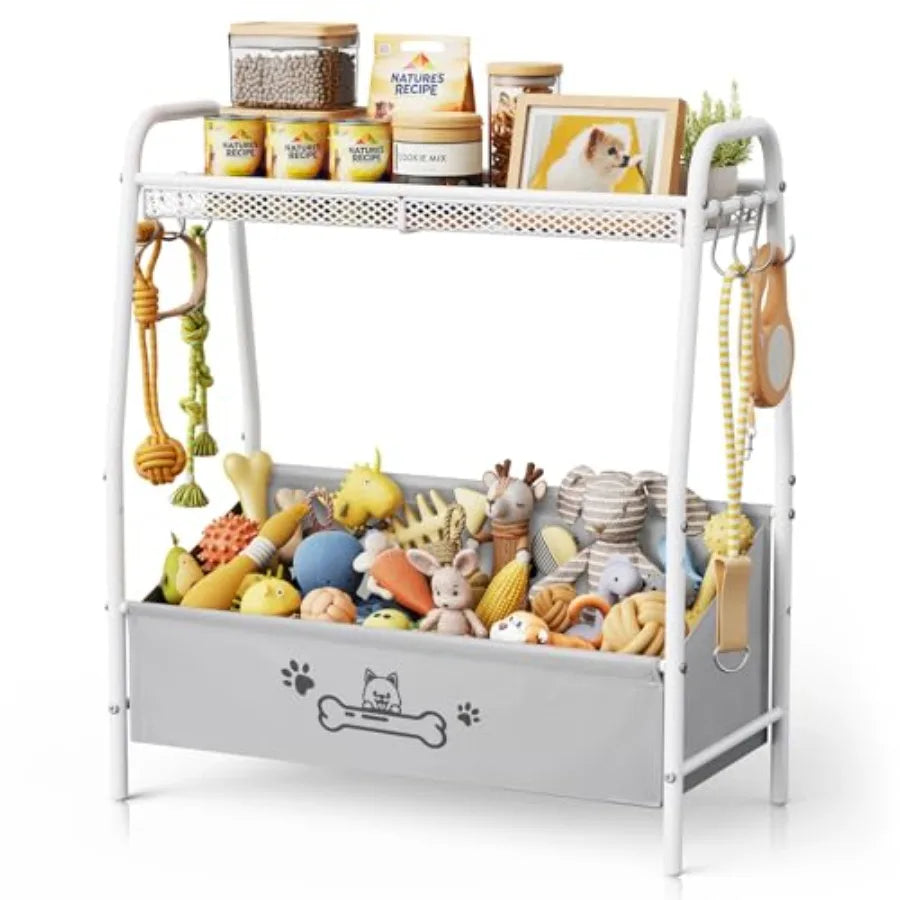 Large Dog Toy Basket 23.6"x11.2"x9.7" Dogs Toy Bin with Storage Organizer Trapezoid Toy Box for Dog Stuff Accessories