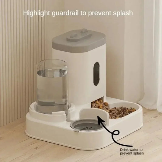 Automatic Feeder Dog Cat Food Bowl With Water Fountain Large Capacity Pet Food Storage Dispenser Container