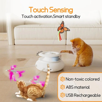 4-in-1 Interactive Cat Toy, Auto Litter Toy, Sensor Automatic Hide & Seek, USB Rechargeable, Indoor Cats Exercise & Boredom Relief