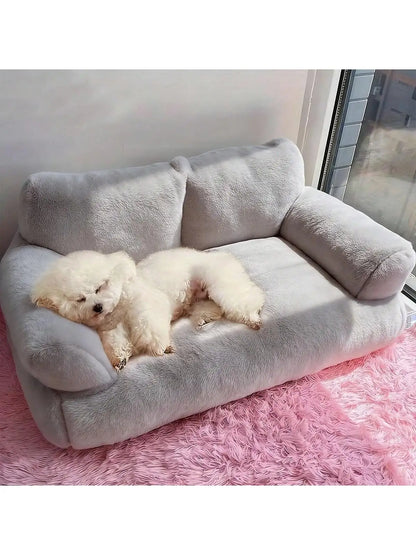 Dog Sofa, Small Dog And Cat Supportive Bed For Small Dogs, With Colorful Elastic Balls For Playing With Cats, Featuring A Removable And Washable Cover, Fluffy Cat Sofa With A Non-Slip Bottom