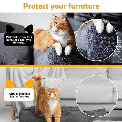 Anti Cat Scratch Furniture Protector Self-Adhesive Peelable Cat Training Protectors PVC Transparent Tape for Couch Sofa Sticker