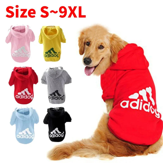 Adidog Autumn Winter Warm Dog Clothes Dog Hoodies Pet Warm Coat for Medium Large Dog Jacket Sweater Puppy French Bulldog